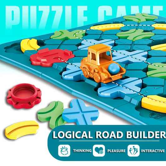Kids Road Maze Montessori Logical Road Builder Game Assembly Building Puzzle Learning Education Toys For Children